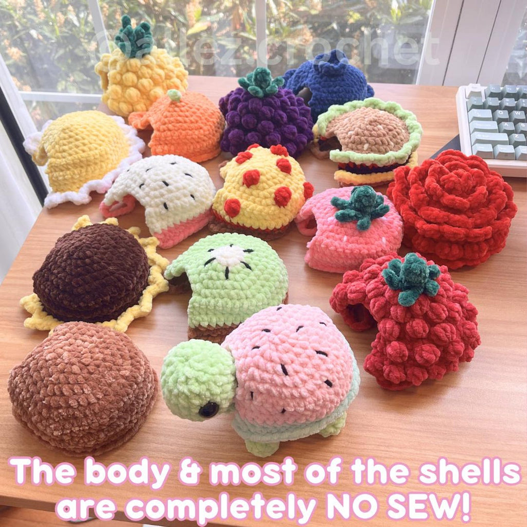 15-in-1 Land Turtle Dress Up Crochet Pattern Bundle: PDF Digital Download (With Removable Shells!)