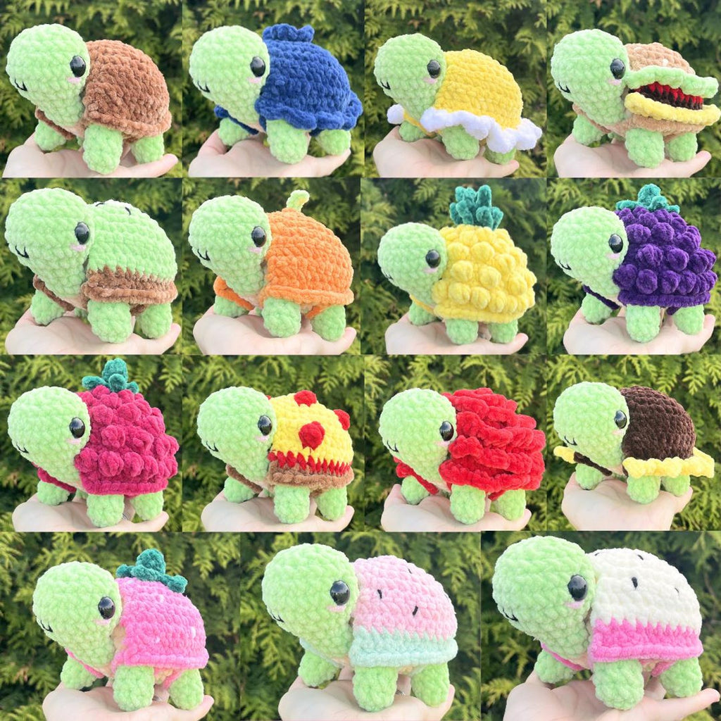15-in-1 Land Turtle Dress Up Crochet Pattern Bundle: PDF Digital Download (With Removable Shells!)