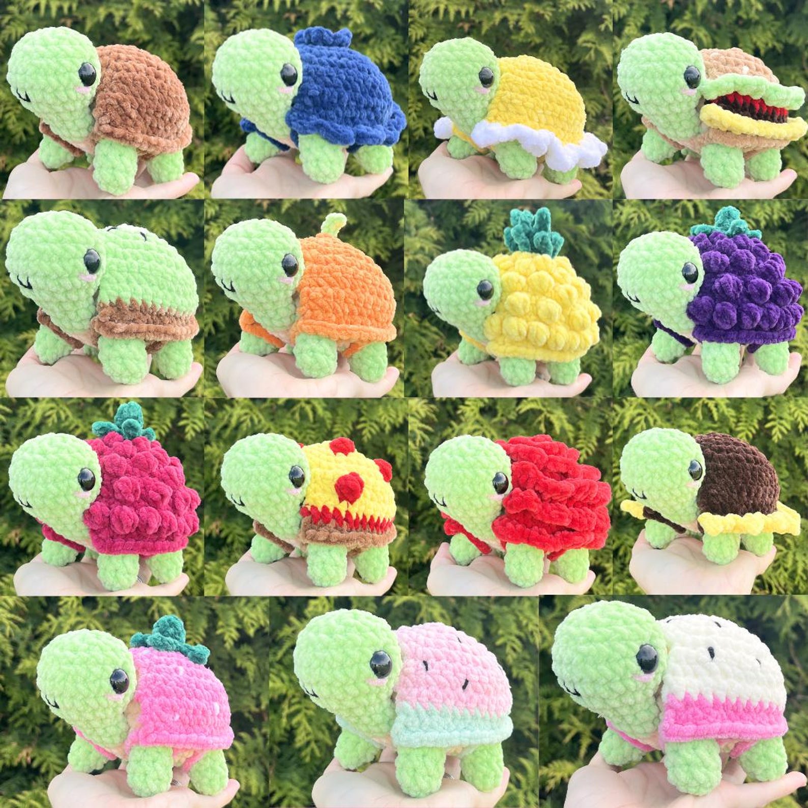 15-in-1 Land Turtle Dress Up Crochet Pattern Bundle: PDF Digital Download (With Removable Shells!)